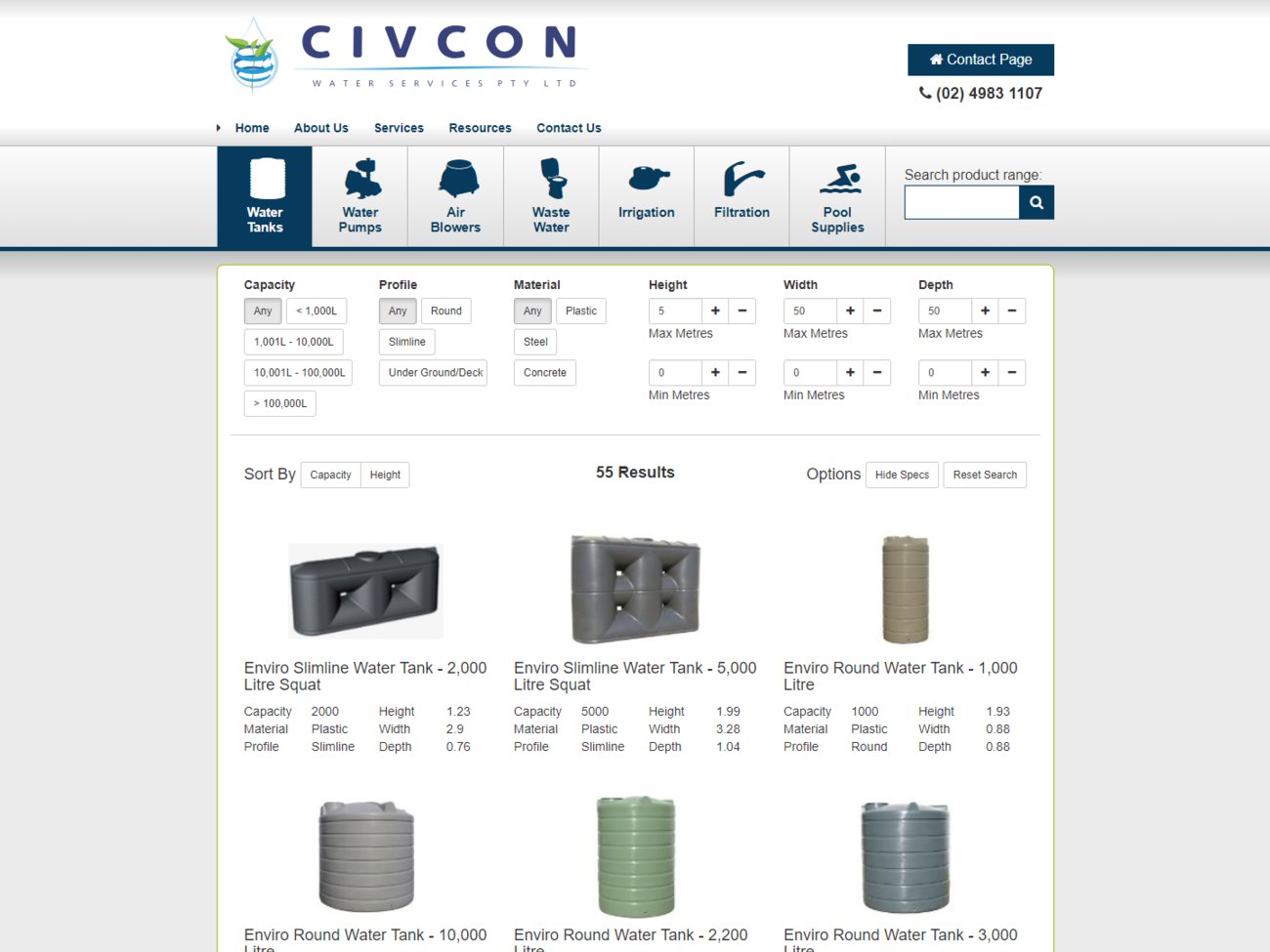 Civcon Water Services Water Tank Finder Preview