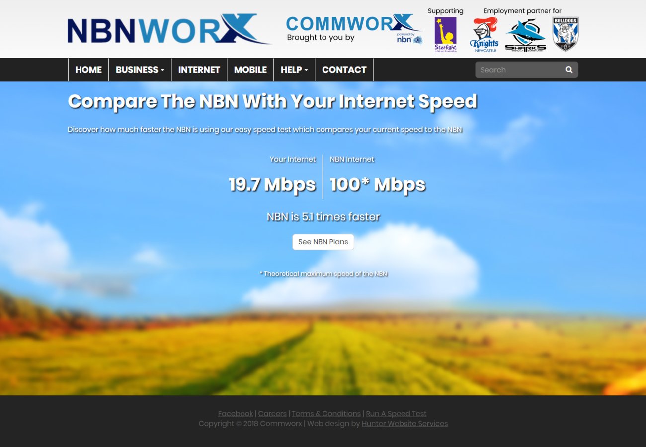 Commworx Internet Speed Test Preview